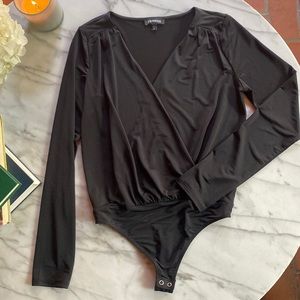 Black stretchy blouse one piece